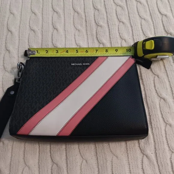 Michael Kors Cooper large striped clutch - Picture 2 of 7